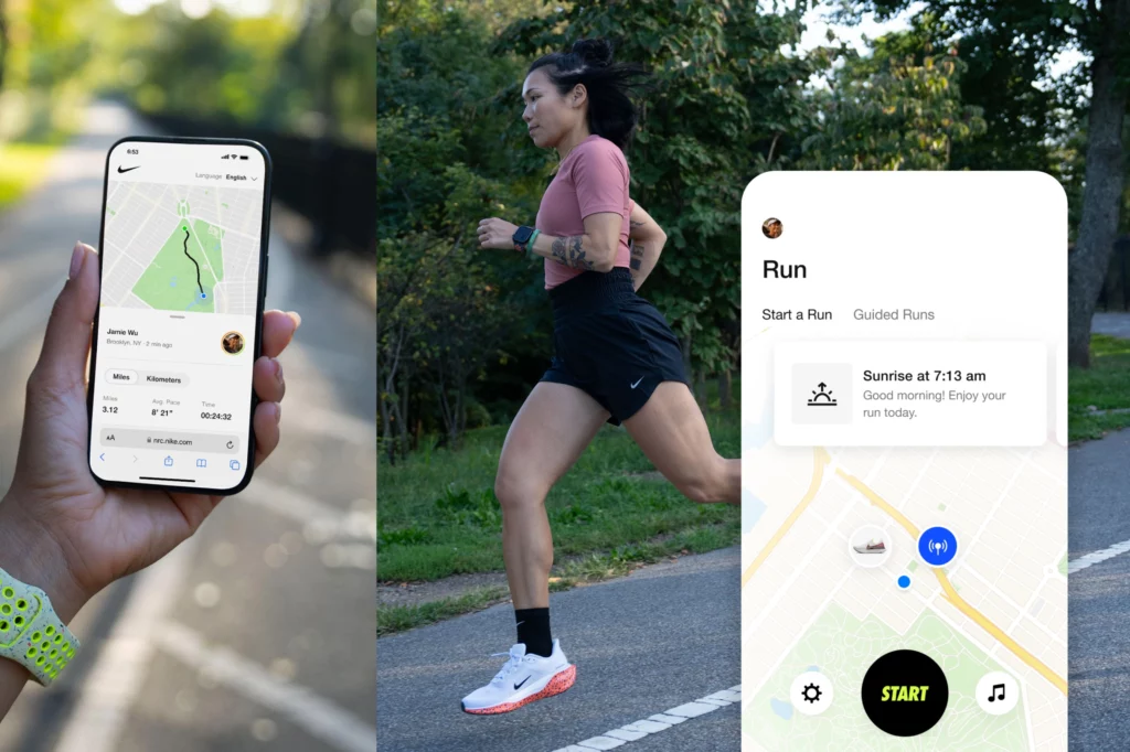 Aplikasi Nike Run Club kini menyediakan tips lokal bagi para pelari sebelum mereka berangkat dan memungkinkan mereka berbagi lokasi waktu nyata mereka dengan teman dan keluarga selama berlari.